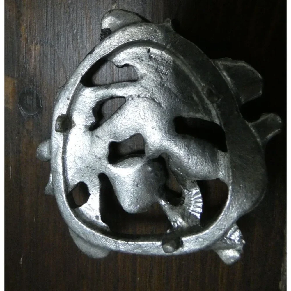 VTG Metzke 1986 Hummingbird Floral Ornate Pewter Small Trivet Paperweight 2.5